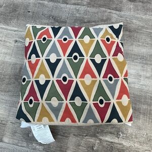 Crate and Barrel Geometric Abstract Pattern Pillow Cover 18x18 W/Down Insert